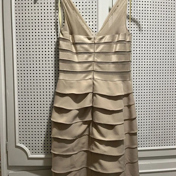 Xscape tiered elegant evening gown with mesh bodice - Picture 6 of 13